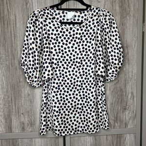Hi There from Karen Walker Top Satin Polka Dot Balloon Sleeves Size 2
